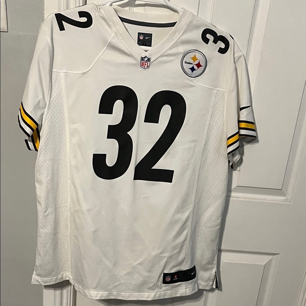 NFL White and Black Pittsburg Steelers Men's Retired Franco Harris Jersey #32
